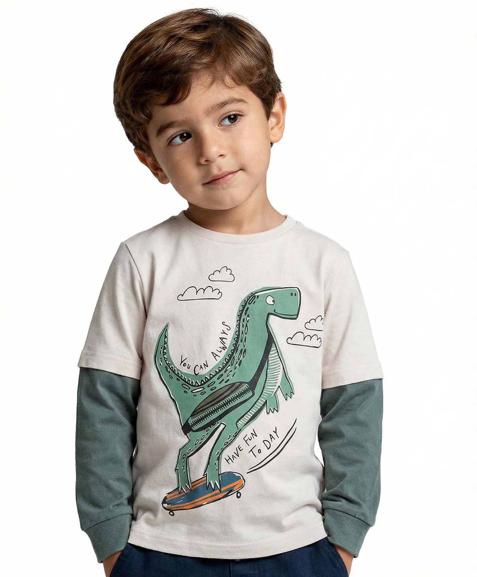 Remera bebé estampado dinocool
